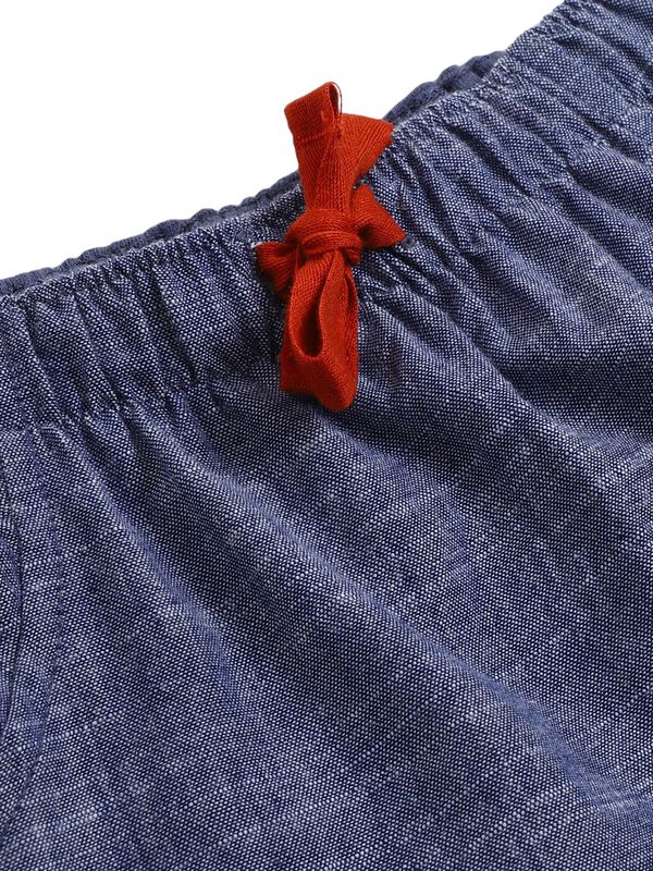 Boys Medium Blue Printed T-Shirt with Short Pants image number 5